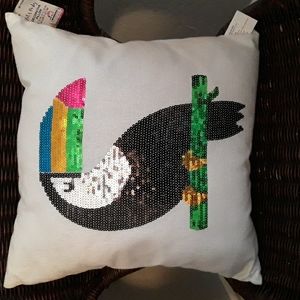 NWT sequin Toucan pillow